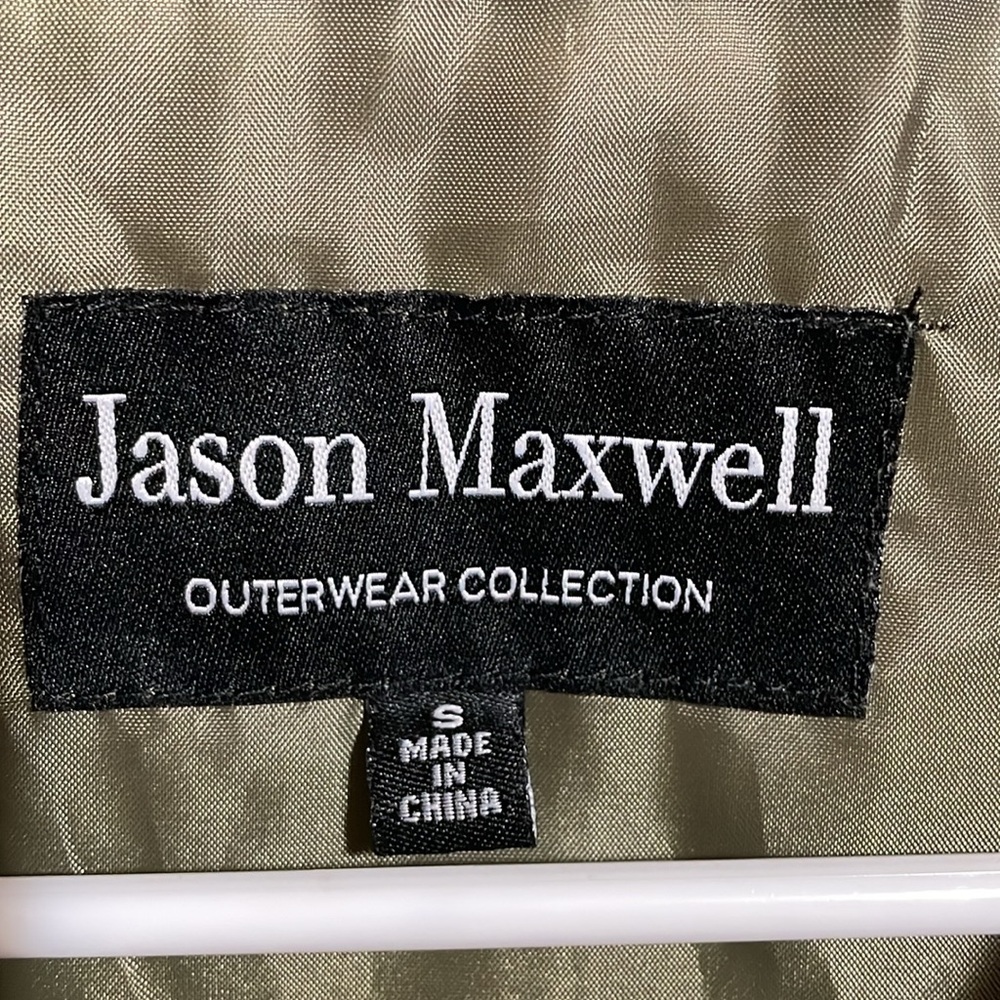 Jason Maxwell Quilted Olive Green Vest with brown piping. Size S. - Picture 2 of 5